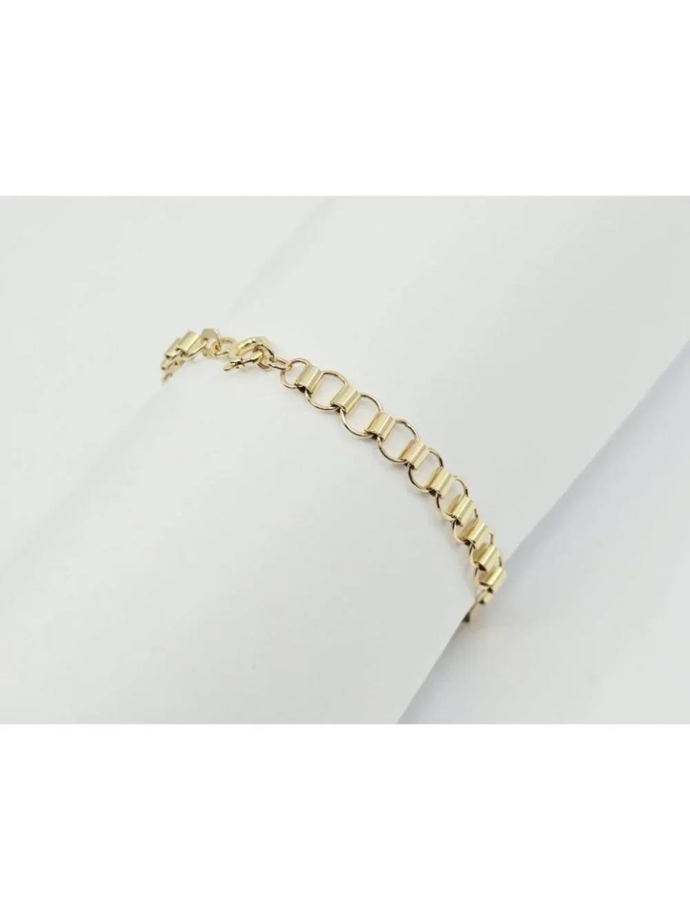 Unique 14K Karat Solid Yellow Gold Designer Baby Link ID Bracelet - 5.25